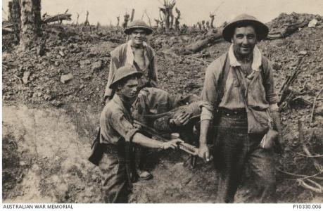 12th Field Ambulance Officers in France 1917. Photographer Cooke, Albert Victor, photograph source AWM P0330.006