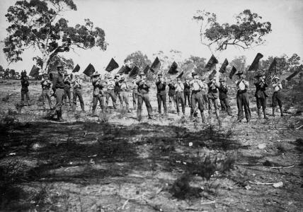 Signallers at Guildford, WA. Photographer unknown, photograph source AMWA 44809 Signallers at Guildford, WA. Photographer unknown, photograph source AMWA 44809