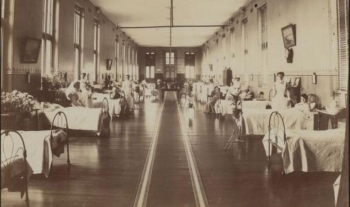 Alfred Hospital Melbourne, Vic. c1901-1918. Photographer unknown, photograph source SLV H2005.86/5