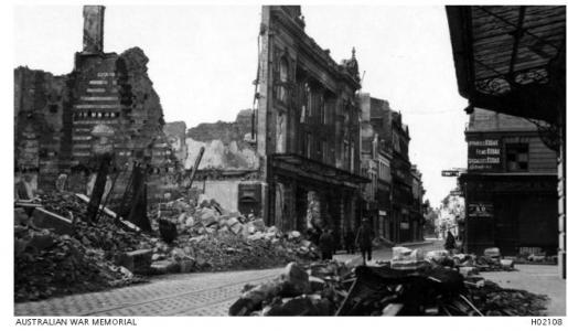 Amiens France after bombing 1917. Photographer unknown, photograph source AWM H02108