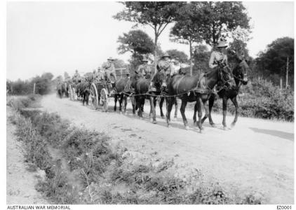 Army Service Corps transporting goods, France, WW1. Photographer unknown, photograph source EZ0001
