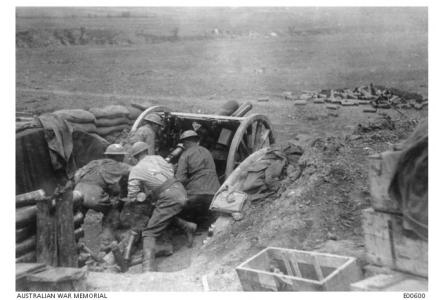 Australian Artillery, Bapaume area, Somme, Picardie, France. Photographer unknown, photograph source AWM E00600