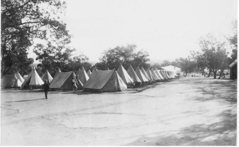 Blackboy Hill, Midland Junction, tent lines at Training Camp. Photographer unknown, photograph source AWM  A0287