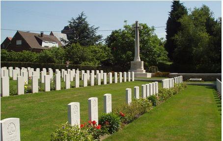 Borre British Cemetery, Hazebrouck, Pas de Nord, France. Photographer unknown, photograph source CWGC 