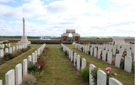 Bouzincourt Cemetery, France.  Photographer unknown, photograph source CWGC