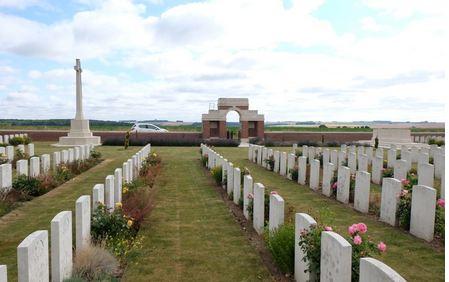 Bouzincourt Cemetery, France.  Photographer unknown, photograph source CWGC