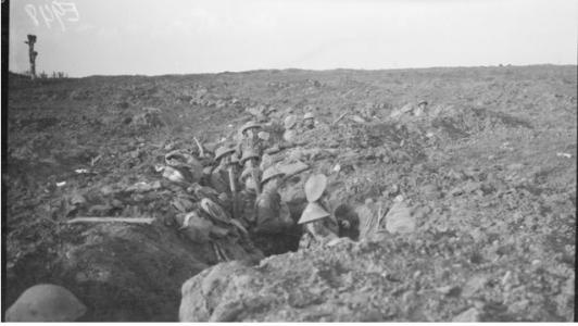 Broodseinde Ridge. Australian Troops in Front Line Trenches October 1917. Photographer unknown, photograph source AWM E00948