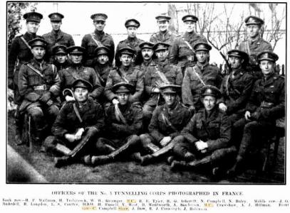 C. Campbell Shaw, Front row Right. 3rd Tunnellers in France Western Mail 27.7.1917 p 23