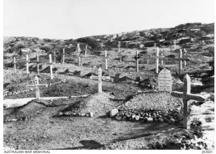 Cemetery at Shellgreen. Photograph donor Lt.-Col. A.M. Martyn, photograph source AWM J0260