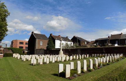 Charleroi Communal Cemetery, Belgium. Photographer unknown, photograph source CWGC