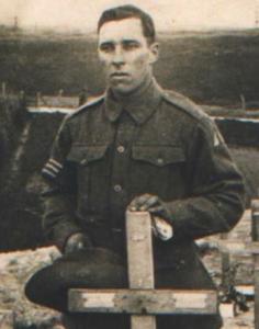 Charles Albert Pearce with Brothers grave. Photographer unnown, photographs source Pearce Family