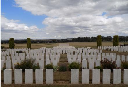 Crouy British Military Cemetery, Crouy-sur-le Somme. Photographer unknown source CWGC