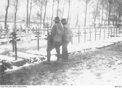 Australian Troops at Albert on the Somme. Photographer unknown, photograph source AWM E0016