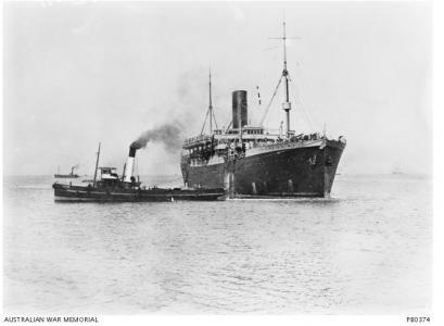 HMAT 'Euripides' 1915. Photographer Josiah Barnes, photograph source AWM PB0374 