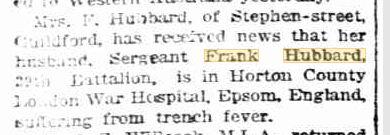 F.H. Hubbard. Image source Daily News 23.4.1918 p3 