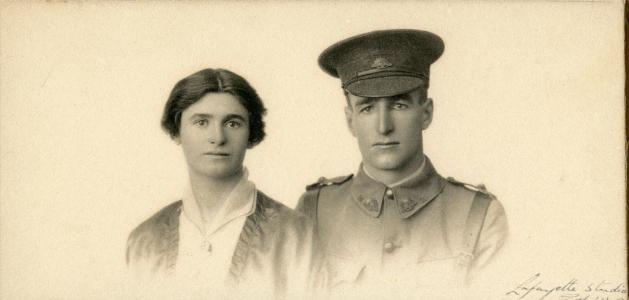 George Spencer and Betty Compton 1915 . Photgrapher unknown, photograph reproduced with permission of  P. Mitchell