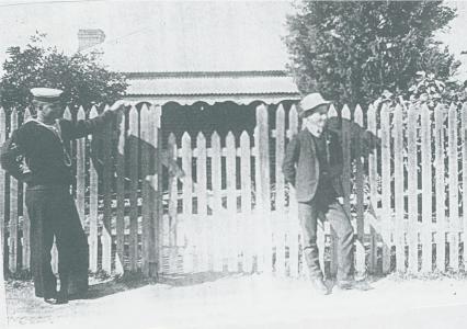 H.S. Hyde and nephew outside 4 Scott Street c1912. Photo courtesy R.Hyde 