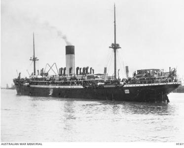 HMAT &#039;Ascanius&#039; 1914. Photographer E.L. Mitchell, photograph source AWM H16157