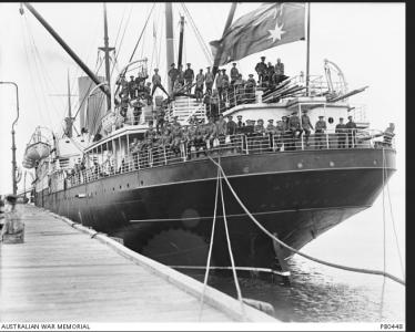 HMAT &#039;Hororata&#039;. Photograper unknown, photograph source AWM PB0488