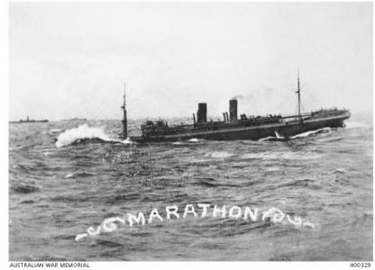 HMAT 'Marathon'. Photographer unknown. Photograph source AWM H00329