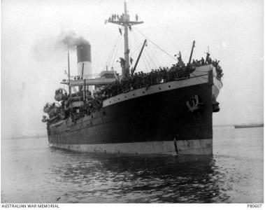 HMAT &#039;Nestor&#039; A 73. Photographer Josiah Barnes, photograph source AWM PB 0607