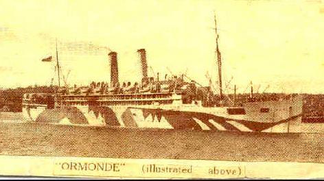 HMAT 'Ormonde'. Photograph source sharpesonline.com   