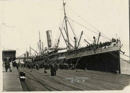 HMAT 'Orontes' 16.8.1918. Photographer Josiah Barnes, photograph source NMMA No 00027619