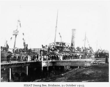 HMAT &#039;Seang Bee&#039;. Photographer unknown, photograph source John Oxley Library, State Library of Queensland Image no. 82596