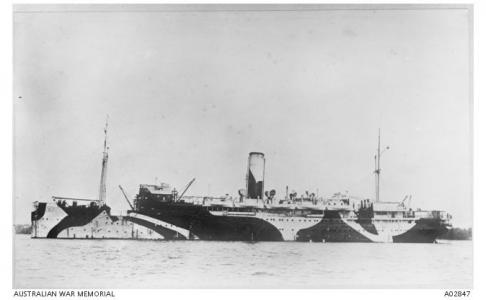 HMAT &#039;Warilda&#039; after 1917. Photographer unknown, photograph source AWM A02847