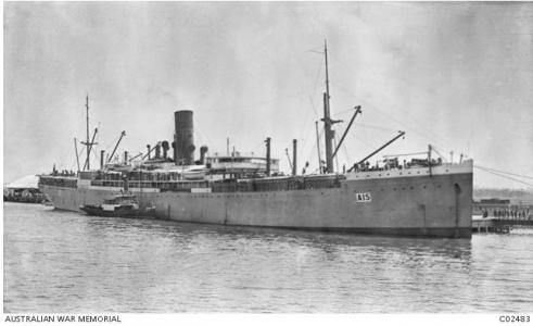 HMAT &#039;Port Sydney&#039; A15. Originally &#039;Star of England&#039;. Photographer unknown, photograph AWM C02483