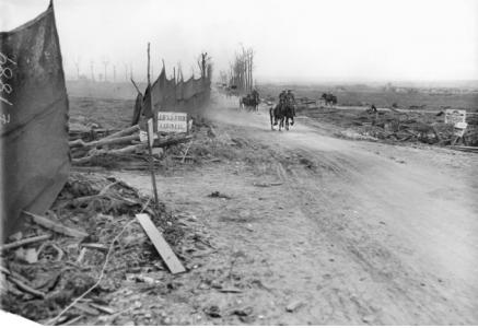 Hellfire Corner, Menin Road, 1917. Photographer unknown, photograph source AWM E01889