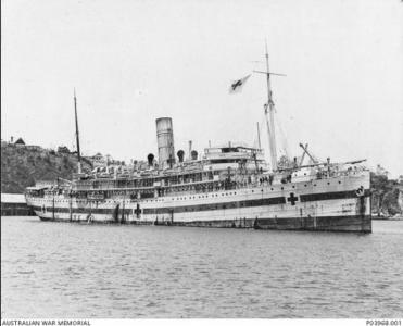 Hospital Ship  'Karoola'. Photographer unknown, photograph source AWM P03968.001