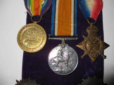 Reginald Thomas Cockshott's medals. Photograph reproduced with permission of M. Flecker