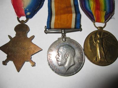 Reginald Thomas Cockshott&#039;s medals. Photograph reproduced with permission of M. Flecker