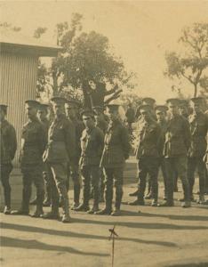 Pte. E. J. Clarke at Blackboy Hill, identified with an X. Photo courtesy T. Clarke