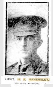 Lieut. H.A.Hamersley. 1915. Photograph source Sunday Times 19.9.1915 p1