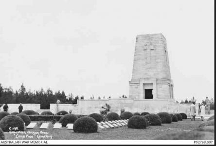 Lone Pine Memorial. Photographer unknown, photograph source AWM P02768.007
