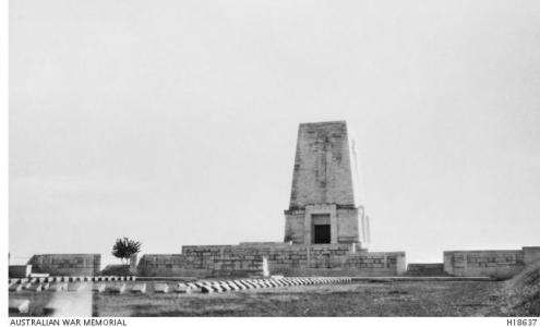 Lone Pine War Memorial. Photograph donor R.W. Murphy, Imperial War Graves. Photograph source AWM H18637