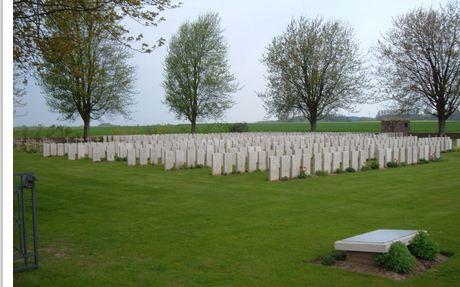 Nine Elms Military Cemetery, Thelus, France. Photograph source CWG