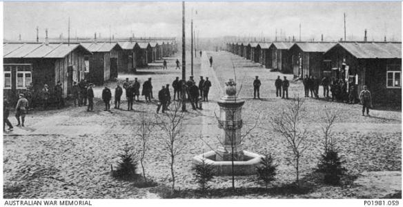 POW Camp at Dulmen. Photograph produced Munster Germany, photograph source AWM P01981.059