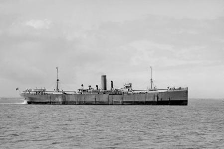 HMAT' Port MacQuarie'. Photograph sourced from the A.C. Green Collection, image reproduced with permission of the Great Southern Postcards