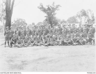 Tpr. Reginald Sanford King( 2nd row 5th from right) with 10/10 LH Blackboy Hill 1915. AWM P05566.035