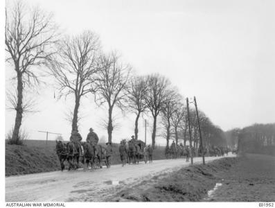 Road to Amiens 1918. Photgrapher unknown, photograph AWM E01952