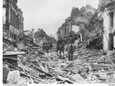 Rue de Peronne, Bapaume, France. Photographer unknown, photograph source AWM E00384