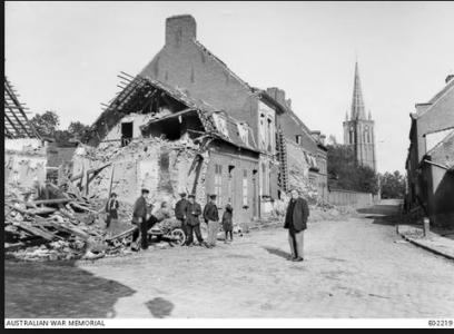 Ruined town of Hazebrouck. Photographer unknown, photograph source AWM  E01129