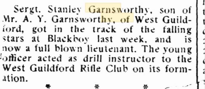 S.Y. Garnsworthy. Camp Chronicle. Midland 6.4.1917 p5 