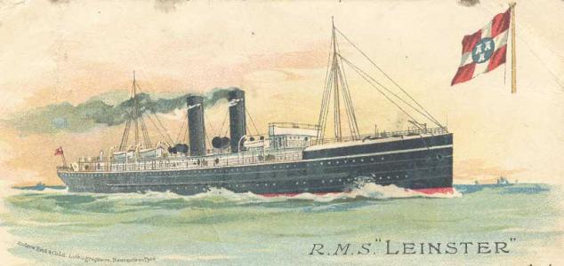 SS Leinster. Post card by Andrew Read, lithographers Newcastle on Tyne SS Leinster. Post card by Andrew Read, lithographers Newcastle on Tyne