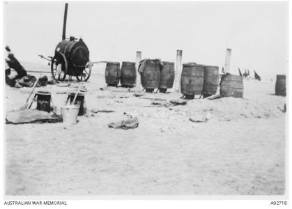 Sanitary Section Fumigators for delousing blankets and uniforms. Suez 1916.  Photograph sourceAWM A02718