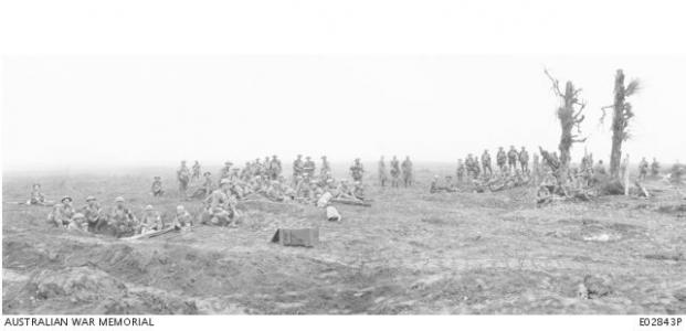 Stretcher bearers of the 8th Australian Field Ambulance in the Warfusee region. August 1918. Photographer unknown, photograph source AWM E02843P