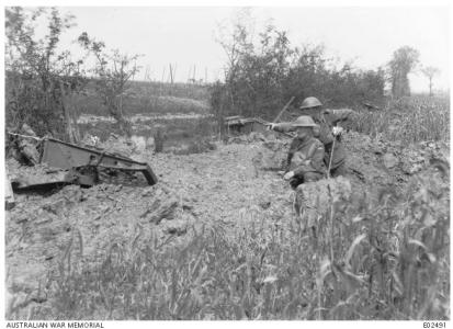 Trench Mortar captured by the 11th Bn. at Mont de Merris June 1918. Photographer unknown, photograph source AWM E02491